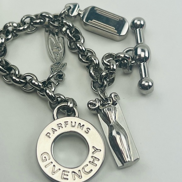 Givenchy, Silver Plated Perfums Charm Chain Bracelet - Picture 4 of 7